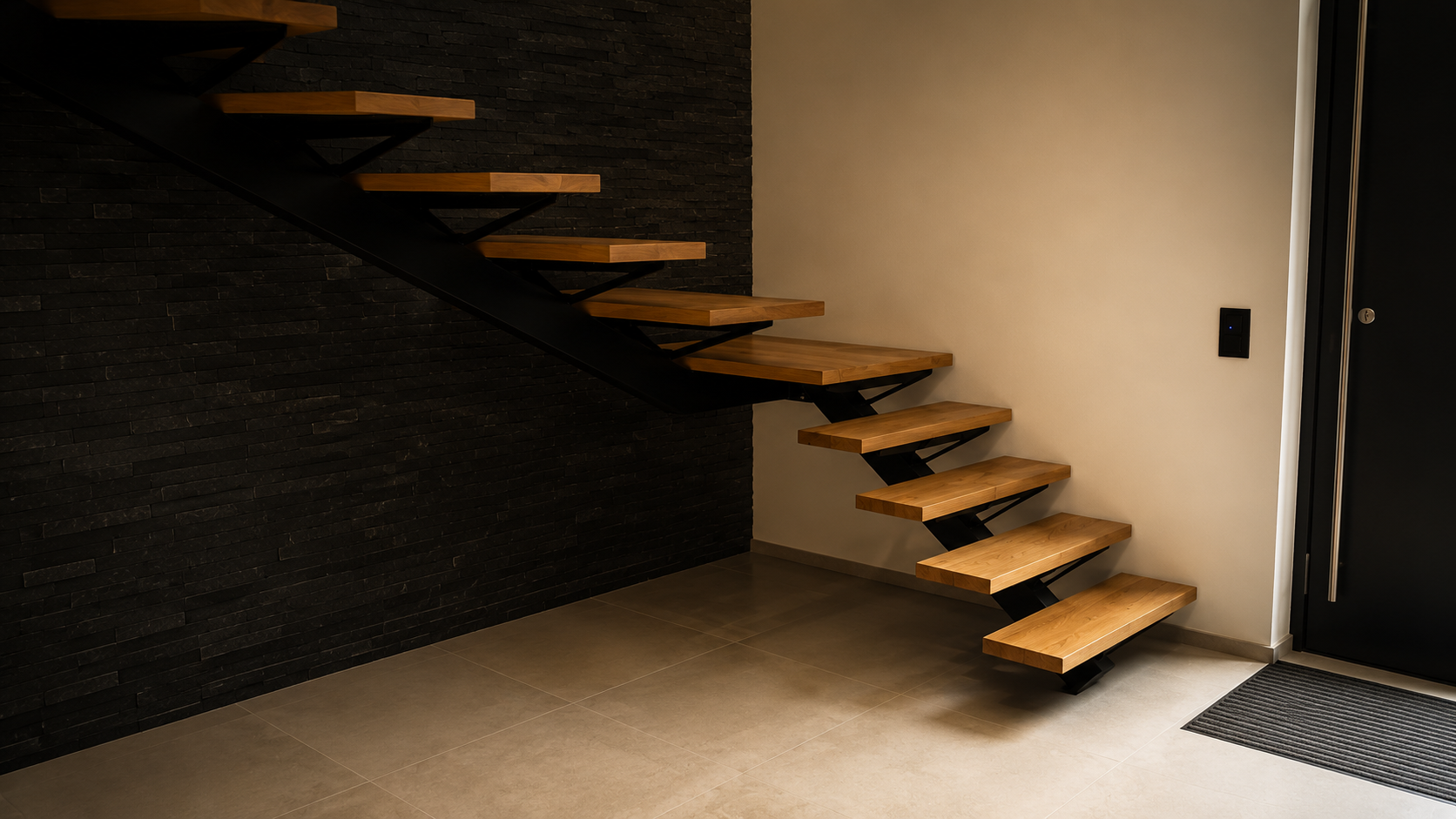 Escalier  marches bois